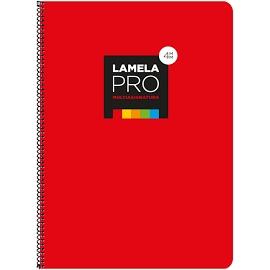 Lamela Cuaderno espiral 100 hojas folio cuadrícula 4x4 con margen rojo