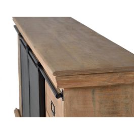 GINER Y COLOMER Meuble TV style industriel en bois de manguier et métal, couleur naturel et gris