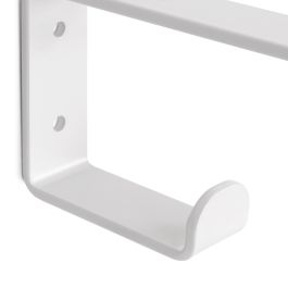 Emuca Jeu de supports pour étagères en bois Shelf avec cintre intégré, Acier, Peint en blanc