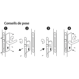 Yale Serrure encastrable Y50R-A40/B Axe 40 mm, Boîtier 135 mm, Pêne réversible, Tête ronde, Blanc