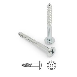 UCAFIX Vis Tirefond pour Bois Tête Large Zinguée M3 Longueur 20mm (Set de 100)