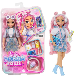 Barbie Daisy Dream Besties Poupée avec cheveux roses, 11 articulations, 9 accessoires, JDD74