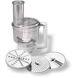 Multimixeur - BOSCH - Pour Kitchen machine MUM5 - Couteau universel, râpe et disque double tranchant - Blanc transparent