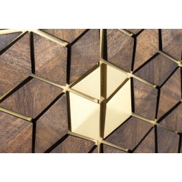 Giner y Colomer - Meuble TV 2 portes en bois de manguier et métal couleur noir, 145 x 50 x 40 cm