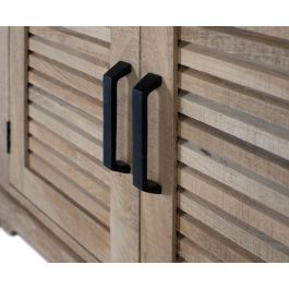 GINER Y COLOMER - Buffet en bois de mango massif, style rustique, finition naturelle avec portes et tiroirs, fermeture magnétique