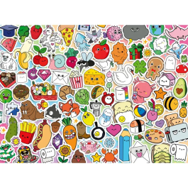 Ravensburger - Puzzle 500 pièces Stickers Kawaii pour Adultes et Enfants dès 12 Ans - Qualité Supérieure - Réf. 12001796