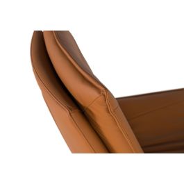 GINER Y COLOMER - Fauteuil de bureau tournant avec dossier capitonné en simili cuir PU couleur camel, dimensions dossier 60x53 cm et assise 63x53 cm