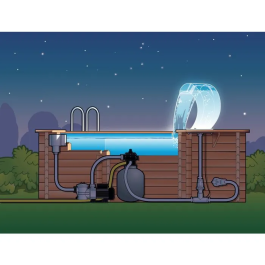 Ubbink Cascade Mamba en acrylique avec anneau LED 24 LEDs, film d'eau décoratif - H54 x 47,5 x 30 cm
