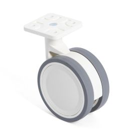 STAMPMATIC Roue Tournante Vega Aro Goma Ø75 Plaque Finition Gris Sans Frein