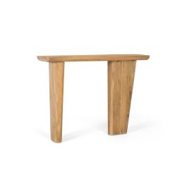 GINER Y COLOMER Console d'entrée en bois de manguier massif, design minimaliste et finition mate naturelle, meuble de rangement pour hall