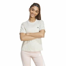 T-shirt à manches courtes femme Adidas Essentials Small Logo Blanc Beige