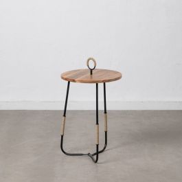 Table d'appoint 40,5 x 40,5 x 66 cm Naturel Noir Bois Fer