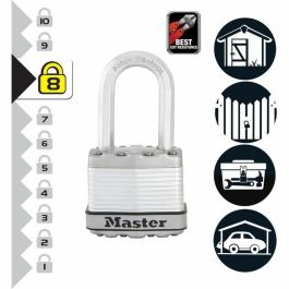 Master Lock Candado M1EURDLF, Acier, Anse Octogonale en Carbure de Bore 8 mm, Corps 45 mm, Haute Sécurité