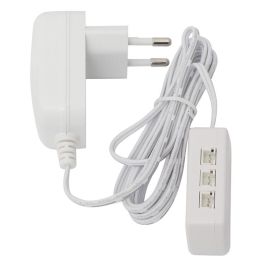 HERRAJES ALK Transformateur LED 6W 230V AC vers 12V DC avec câble de 2M et 6 connecteurs JST