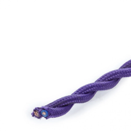 Cable Trenzado 2x0,75 x 1M PURPLE Câble électrique avec 2 fils de cuivre multifilaire, gaine textile, 1 mètre
