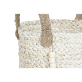 Set de basket Home ESPRIT Naturel Marron Clair Jute Fibre de maïs Moderne 40 x 40 x 41 cm