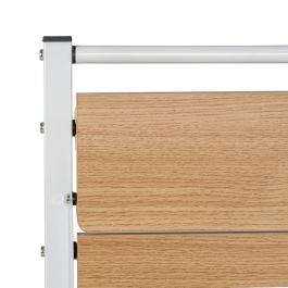 Bureau Blanc Naturel Fer Bois MDF 87 x 56 x 87 cm