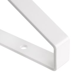 Emuca Jeu de supports pour étagères en bois Shelf avec forme triangulaire, Acier, Peint en blanc