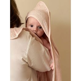 Candide Serviette de bain XXL pour parents et bébés - 100x100 cm - Rose