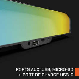 Nova Gaming Barre de Son Gaming Immersive Ursae GS205 avec LED RGB pour Setup PC - Noir