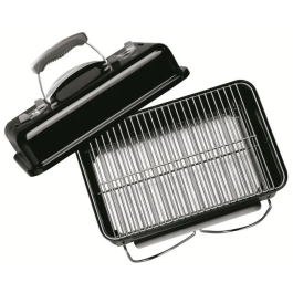 Weber - Barbecue charbon portatif Go-Anywhere Noir, acier émaillé, grille chromée, pour 4 personnes, garantie 10 ans