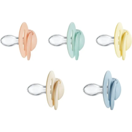 Nuby Lot de 5 Tétines Orthodontiques pour Bébé en Silicone - Âge : 6 à 18 Mois - Multicolore - Confort et Développement Buccal