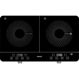 SENCOR Plaque de cuisson mixte induction et radiante 2 foyers 3400 W SCP 4001BK Noir - 10 niveaux, réglage température, nettoyage facile