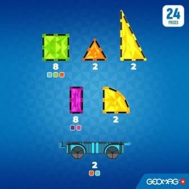 Geomag Fichas Gemas Vehículos 24 piezas Efecto cristal A partir de 3 años GEO7640122242112