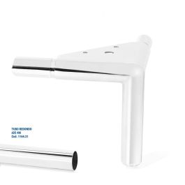 Q&Q Pata de aluminio Teos H130 Ø25 Cromo y Negro 130 mm