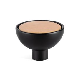 Viefe Bouton Modèle Bol Zamak/Bois Ø45mm Finitions Noir-Sapelly, Noir-Haya, Noir-Blanc