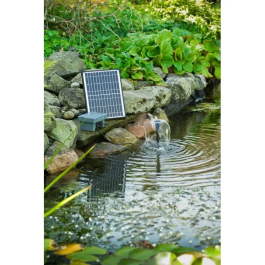 Ubbink Pompe de fontaine solaire SolarMax 600 Accu Power Control - 700 l/h - Fonction jour/nuit - Batterie LiFePO4 - Avec jets volcan et cloche