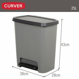 Poubelle Curver Gris foncé Plastique 25 L (5 Unités)
