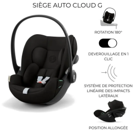 Cybex Poussette EOS PLUS + Cloud G Trio : Poussette convertible, siège auto extensible nouveau-né, nacelle convertible en siège