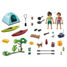 Playmobil 71425 La Famille et le Magasin - 3 Figurines, 3 Vélos, Accessoires - Camping World