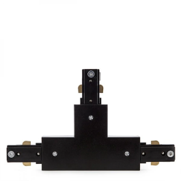 Connecteur T pour rail bifasique noir pour spots de LEDs