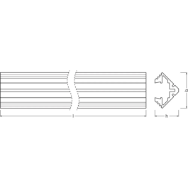 Ledvance Profil Moyen Tiras LED PM03/E/19X19/10/1 1M Aluminium pour Éclairage Intérieur