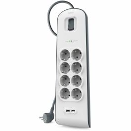 Multiprise 8 Prises avec Interrupteur Belkin BSV804VF2M USB x 2 Blanc (2 m)