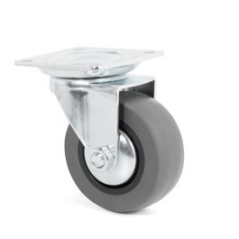 RUEDAS Roue pivotante Emily Ø50mm caoutchouc gris avec frein/sans frein, acier zingué, charge 45kg