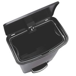 Poubelle Rubbermaid TAPA BASCULANTE Blanc Noir Plastique 25 L