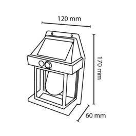 Asalite Aplique Solar IP44 3W 3000K 100Lm con Sensor PIR - Blanco [ASAL-0289]