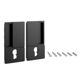 CERRAD/PICAP. MAGNETICOS Manille Wave pour Porte Coulissante avec Serrure Cylindrique Encastrée - Chrome Satiné, Noir Mat, Blanc Mat