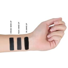 Maquillage Cire Professionnel de Déguisement - Crayon Visage Noir pour Délimitations, Ombres et Transformations (Couleur Noire, Inclut Eponge)