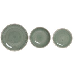 Assiettes Home ESPRIT Blanc Vert Grès 18 Pièces