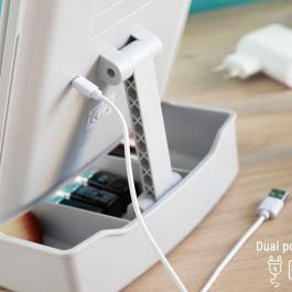 Miroir LED Pliable avec Organisateur de Maquillage 3-en-1 Panomir InnovaGoods