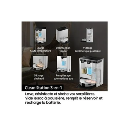 Samsung Aspirateur Robot Jet Bot Combo VR7MD96B14G Blanc