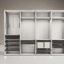 Emuca Rack avec glissières à extension totale et à fermeture douce pour accessoires d'armoire Quartz, 562-588mm, Aluminium et plastique, Titane