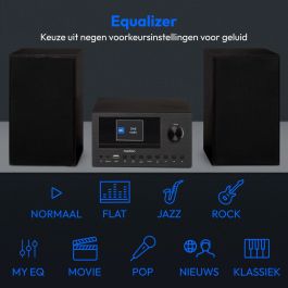 Medion Minicadena Hi-Fi Radio Internet DAB/FM Lecteur CD 2 x 150W Noir MED4061275165302