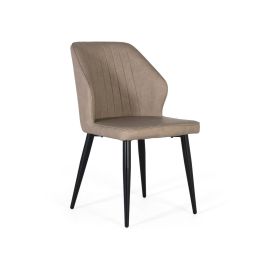 GINER Y COLOMER Lot de 2 chaises avec dossier rembourré en simili cuir PU gris et pieds en acier tubulaire, design moderne et minimaliste Precio: 299.988. SKU: B15275LP3X