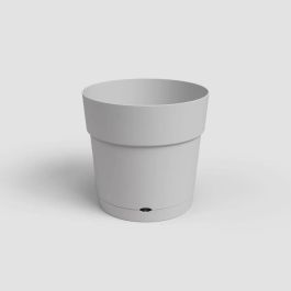 ARTEVASI Pot de fleurs rond CAPRI LARGE - Plastique - Réservoir d'eau - diametre 30 cm - Gris clair - L 29,5 X P 29,5 H 28,2 cm