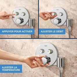 Grohe 34878000 Ensemble de douche encastré avec mélangeur thermostatique et jets multiples Gris